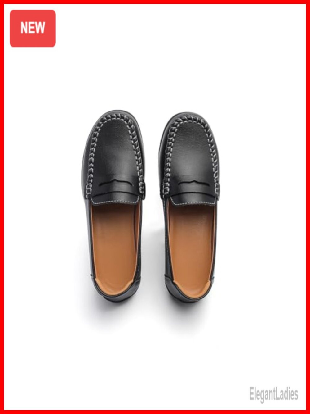 Women's Penny Loafers Mocc Slip-On Comfort PU Leather Office Flats